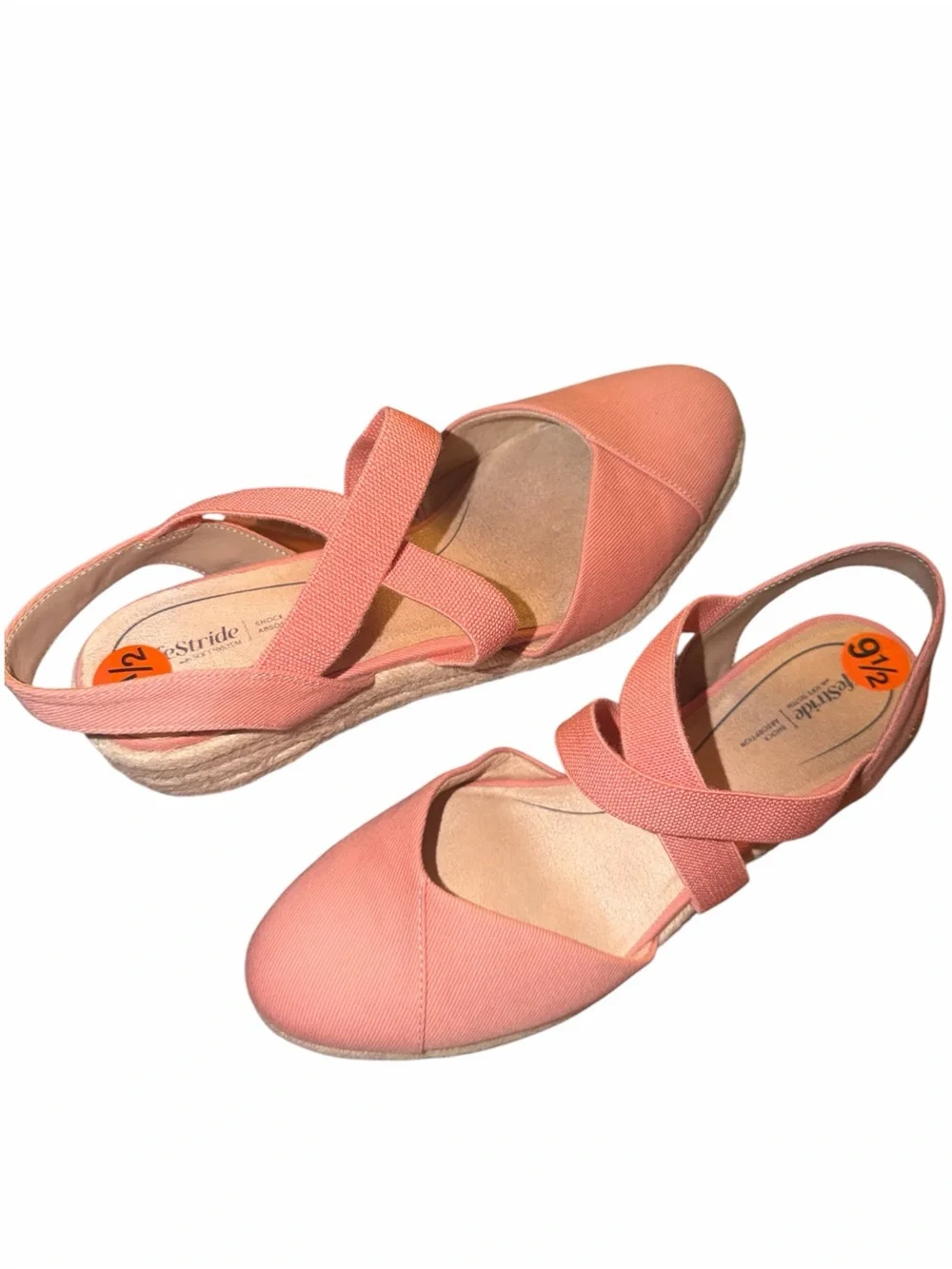 NWOT LifeStride Women's Kimball Wedge Espadrilles Coral Pink